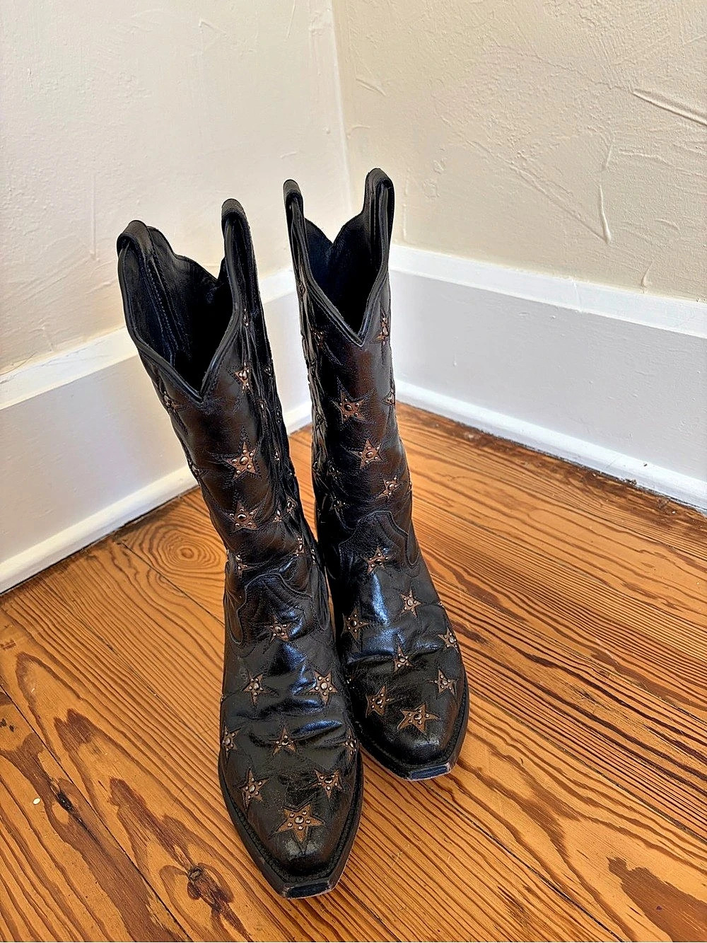 Western Heeled Boots Black US 9